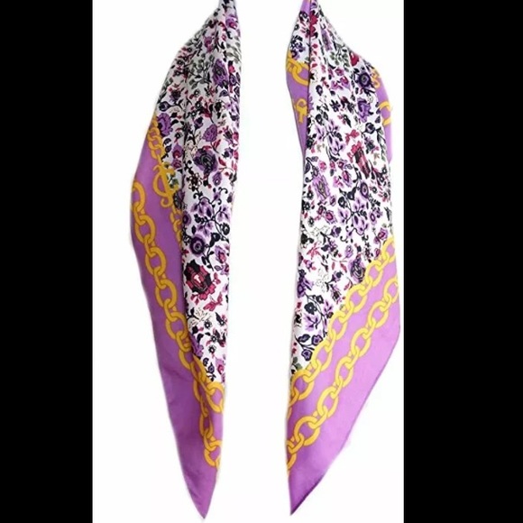 💓Juicy Couture Floral Pink Gold Chain Scarf Cover - Picture 10 of 10